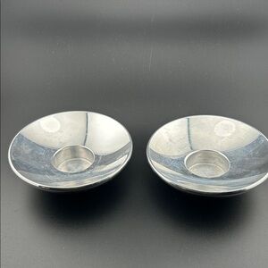 Nambe Linda Celentano Tea Light Candle Holders SET OF 2